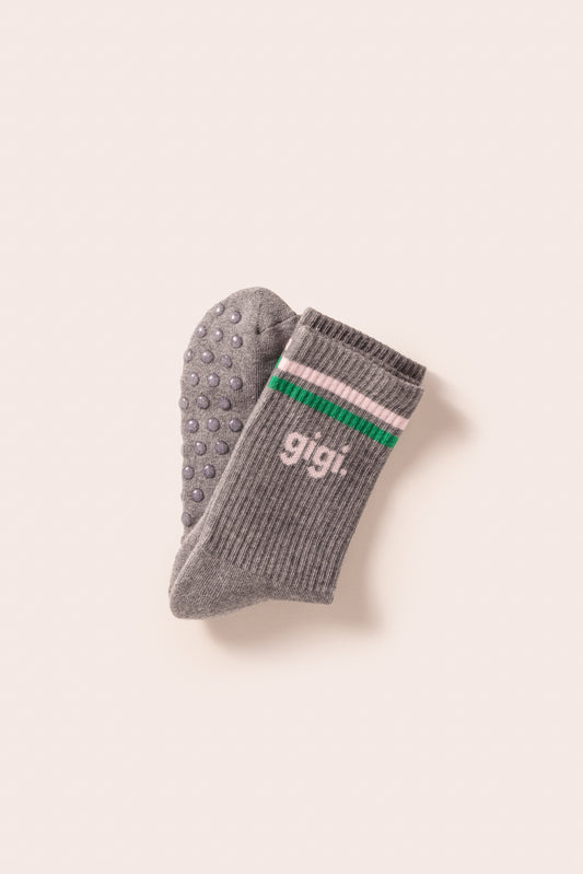 Chaussettes de pilates gris chiné