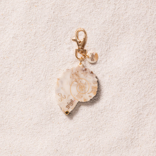 Porte-clef miroir coquillage dune