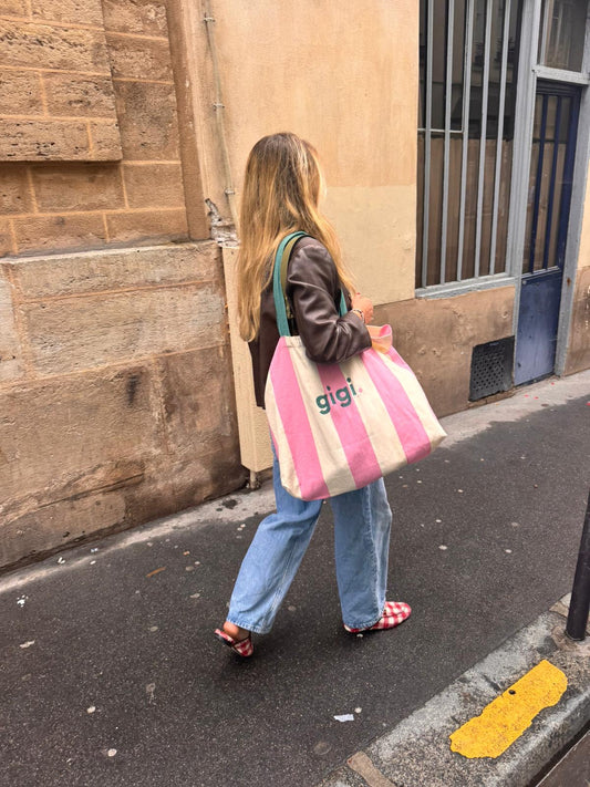 The striped tote bag