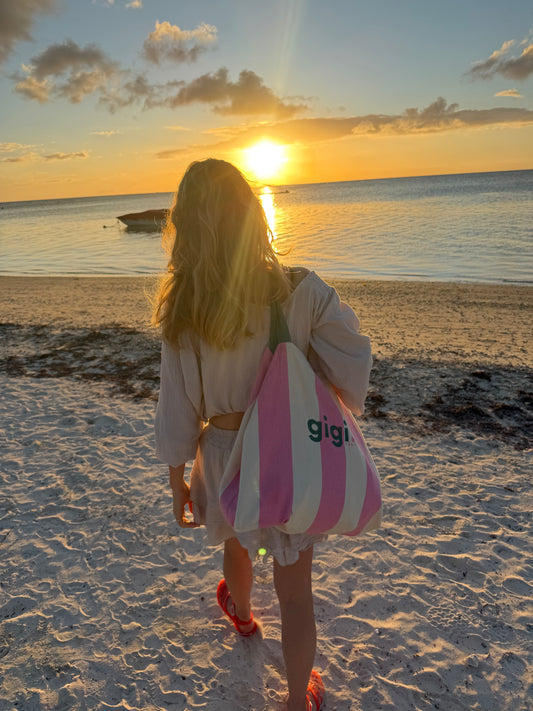 The striped tote bag