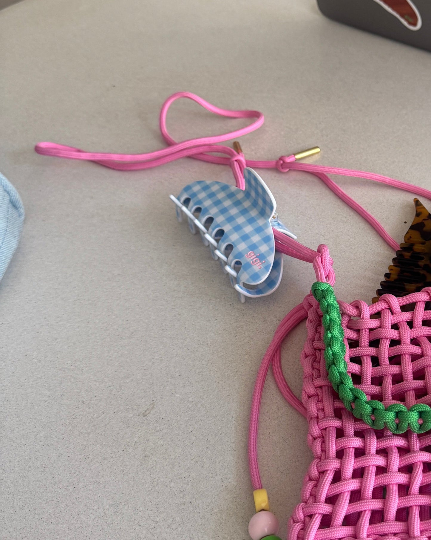 Pince banana vichy ciel