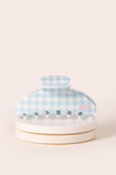 Banana hair clip gingham blue