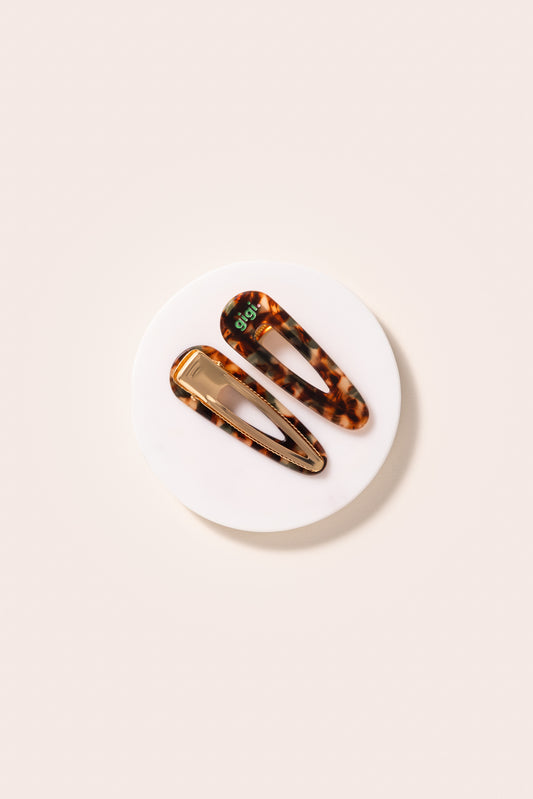 Barrette clip ambre