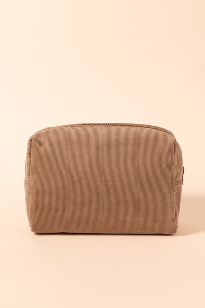 POCHETTE VELOURS MOCHA MOUSSE.