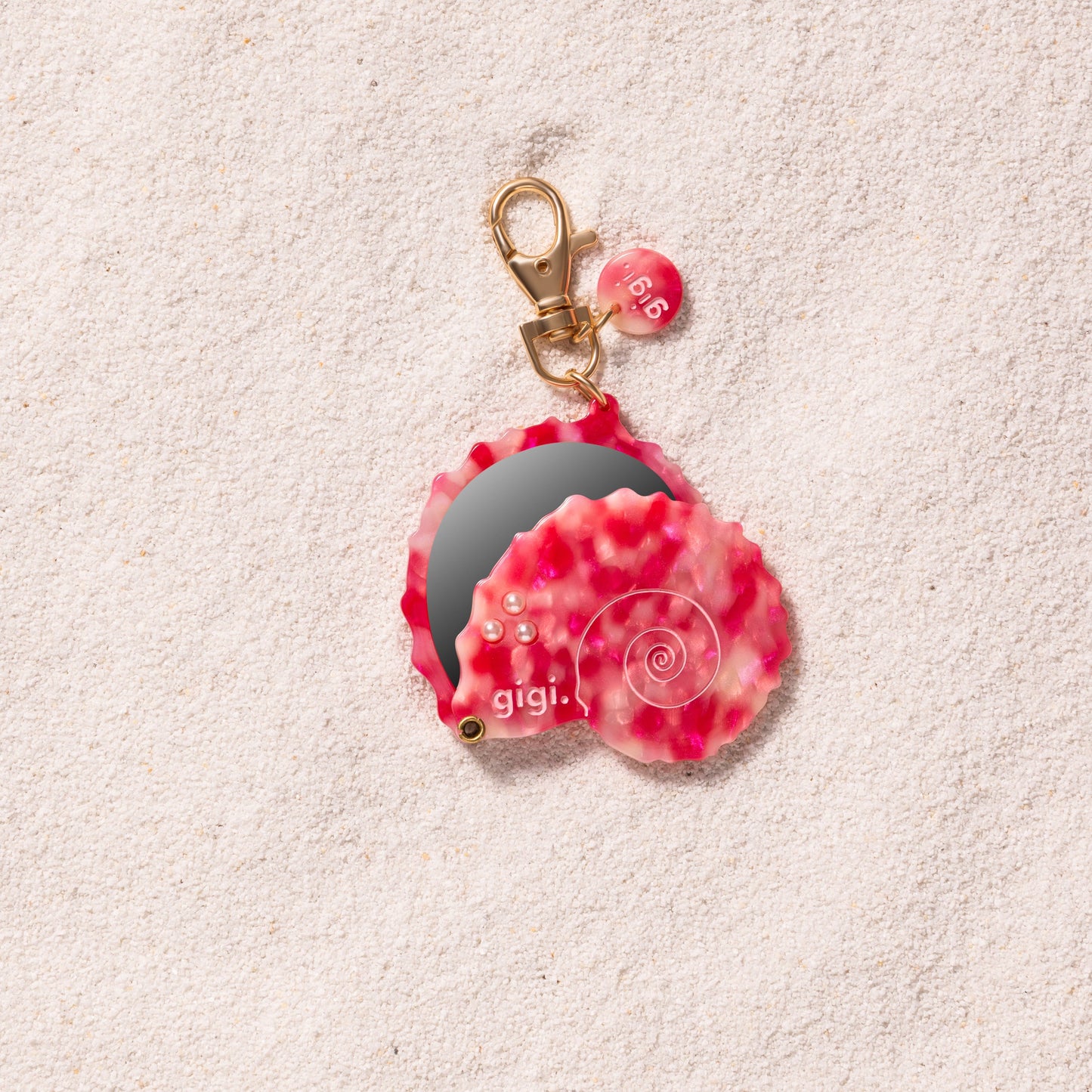 Porte-clef miroir coquillage baisers