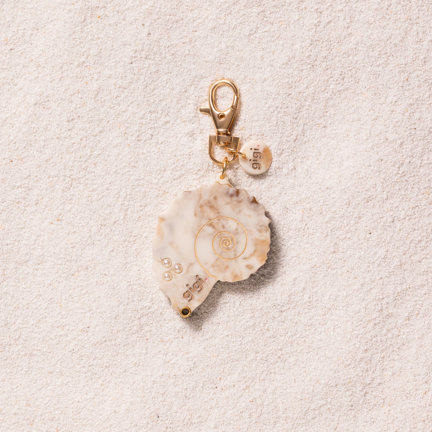 Porte-clef miroir coquillage dune