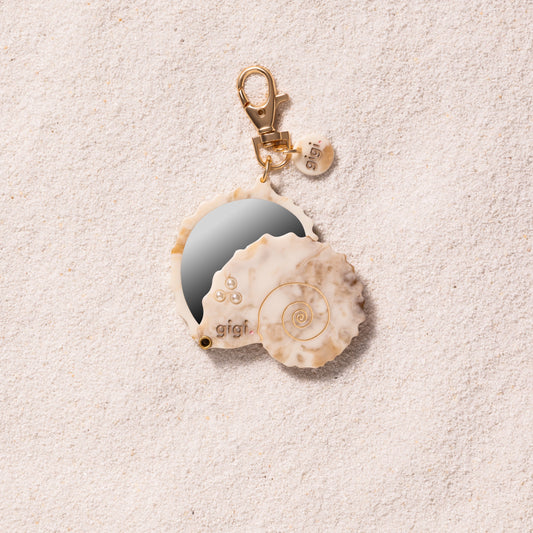 Porte-clef miroir coquillage dune