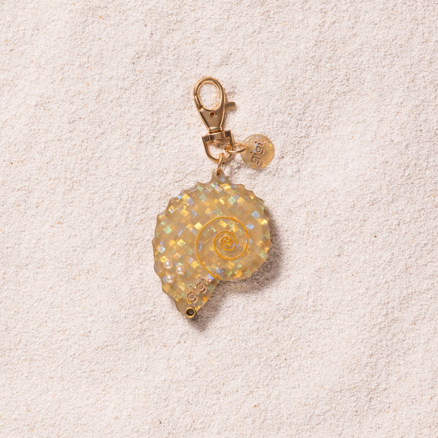 Porte-clef miroir coquillage halo