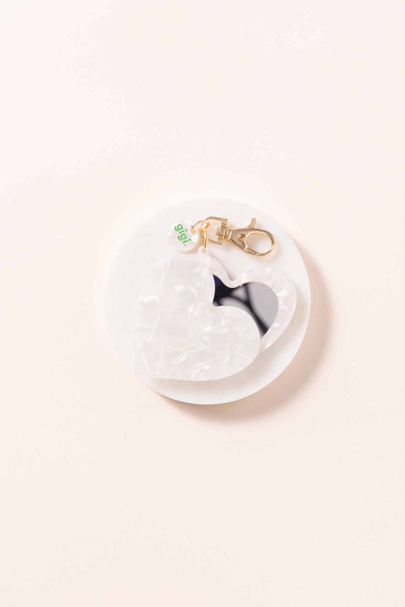 PORTE-CLEF MIROIR NACRE.