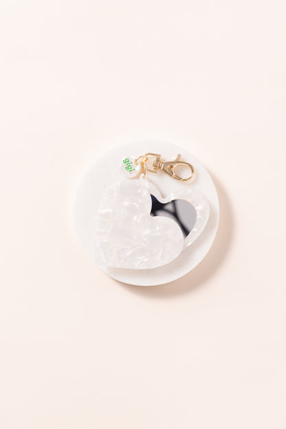 PORTE-CLEF MIROIR NACRE.
