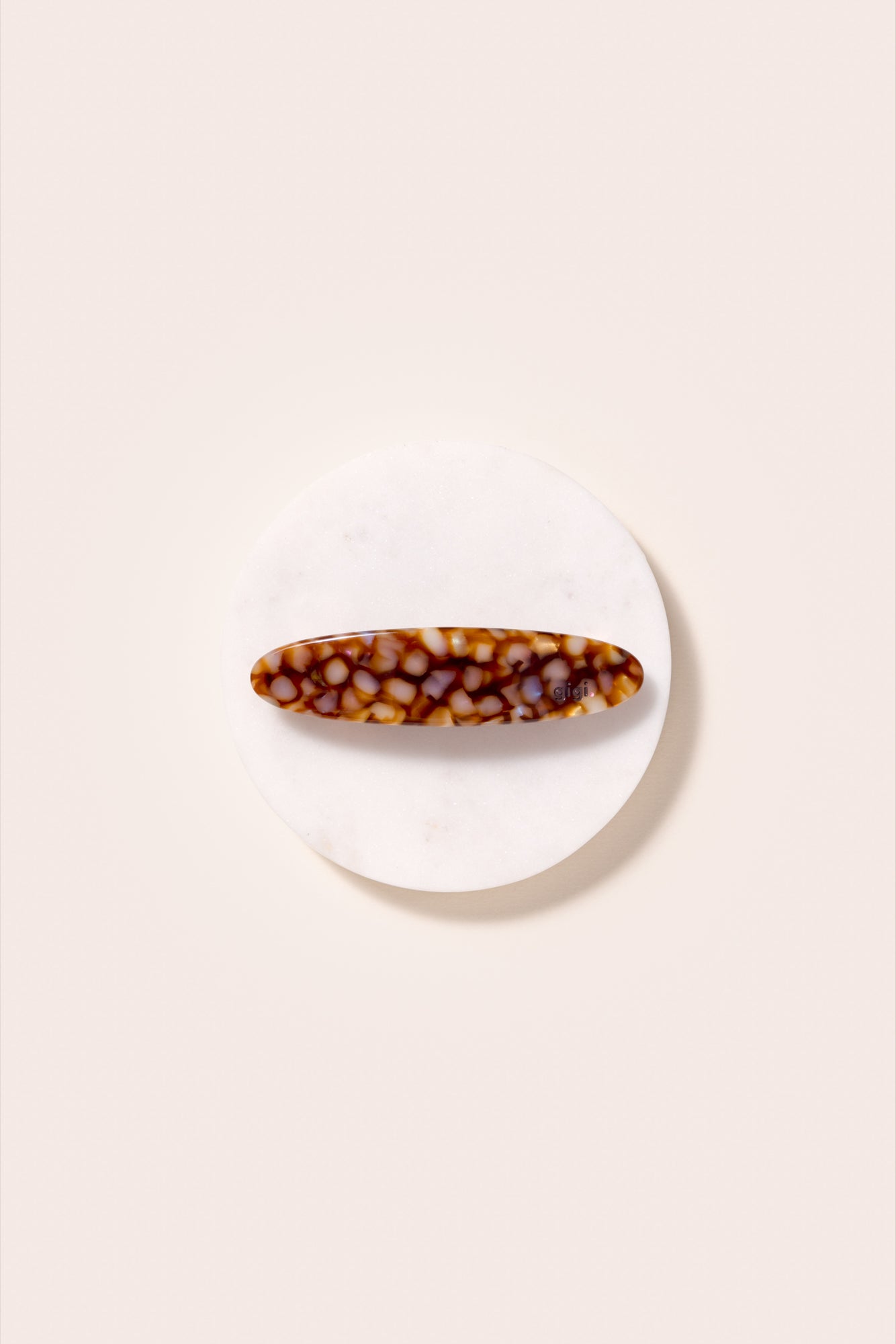 Barrette ovale cannelle