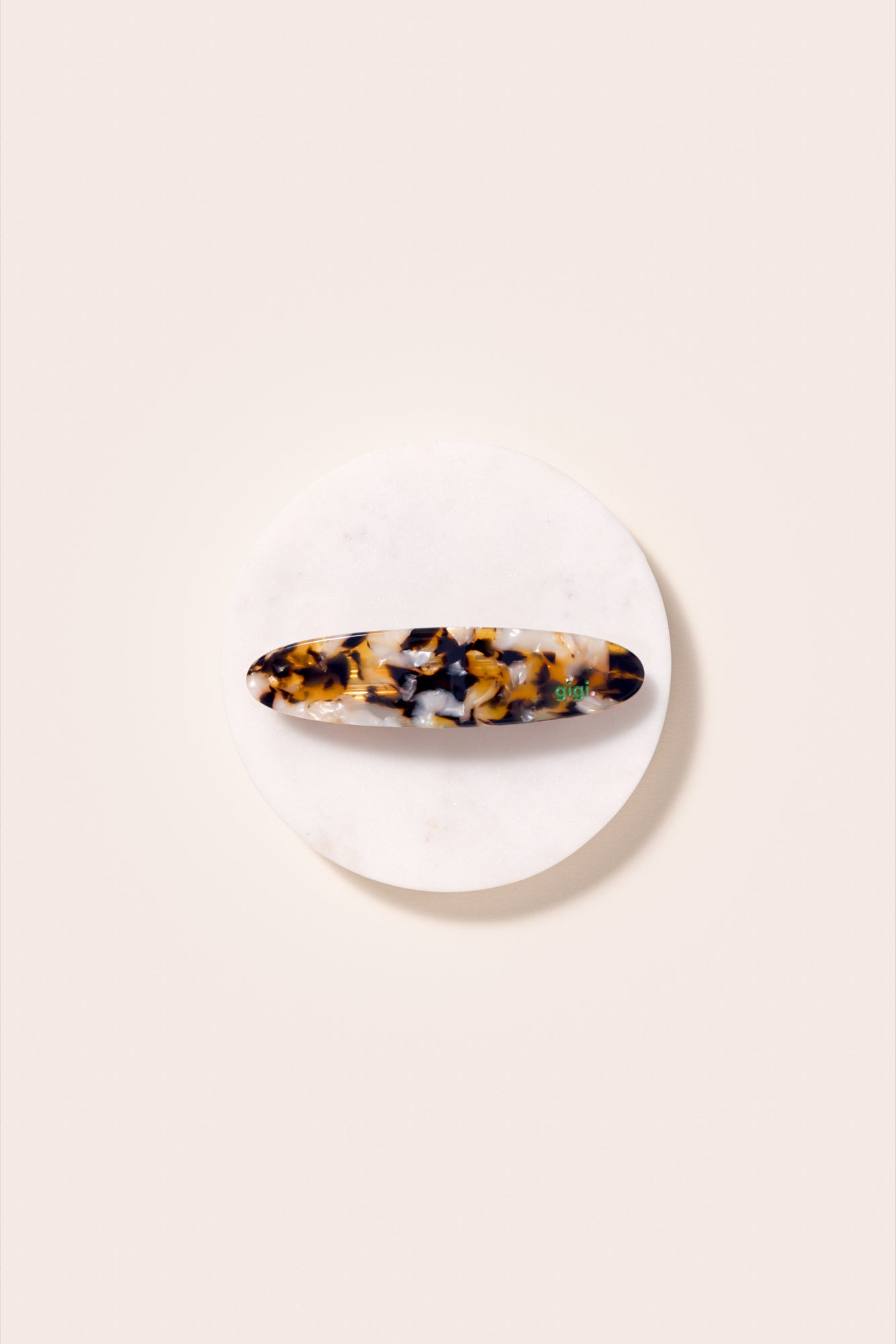 Barrette ovale sienne