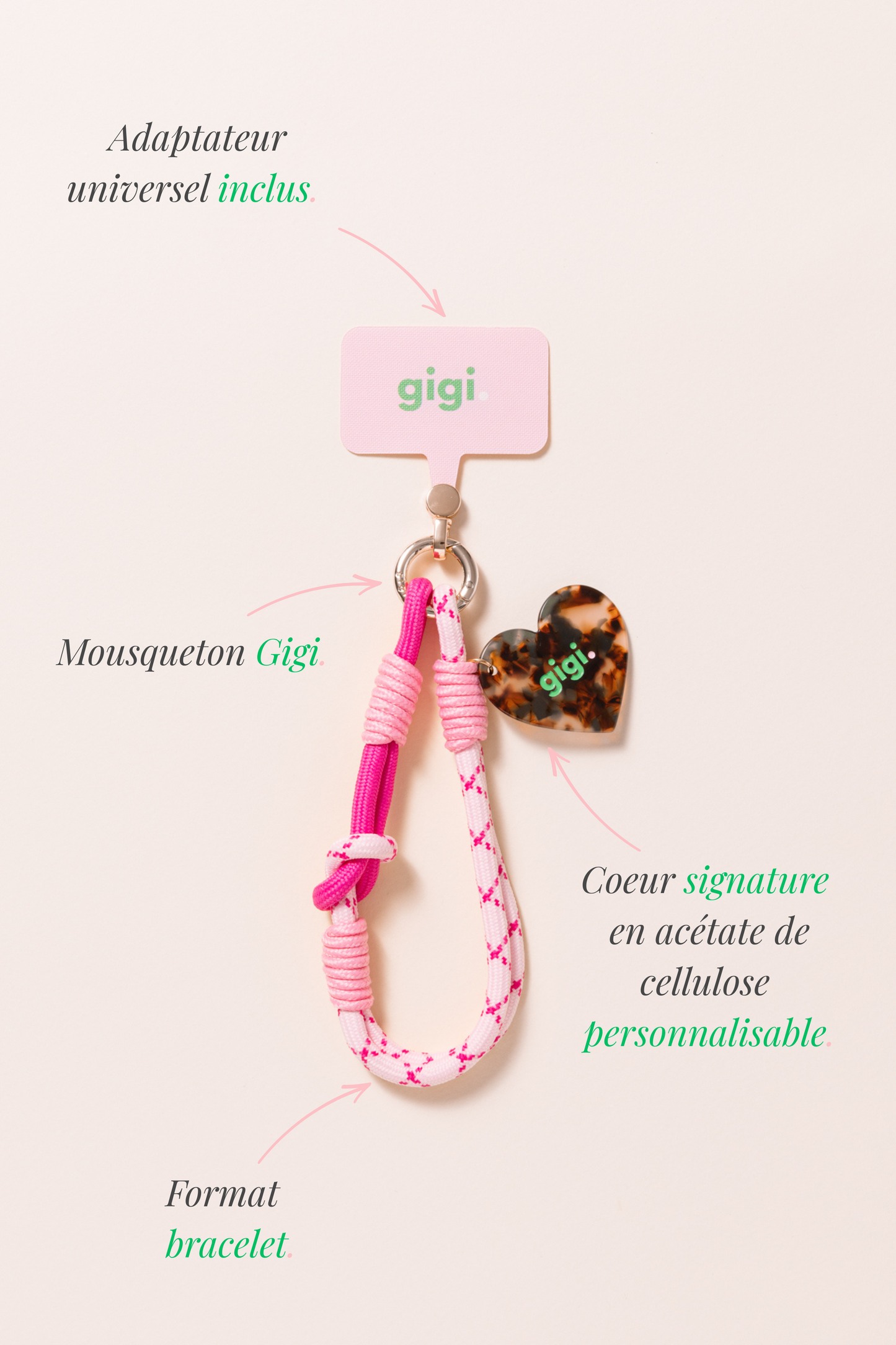 Petit cordon téléphone baisers