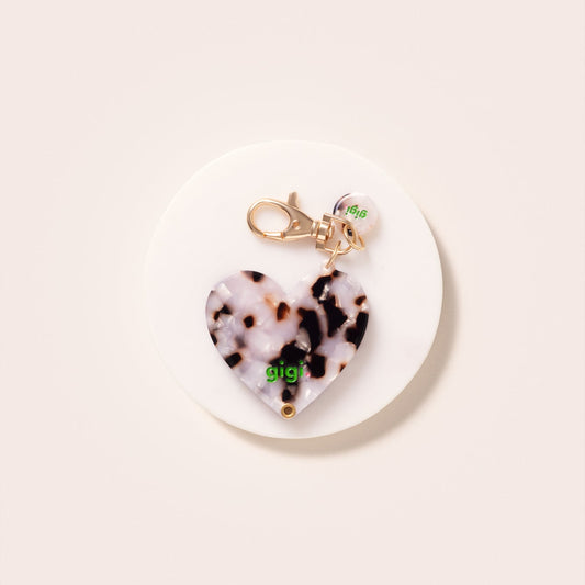 Porte-clef miroir coeur écaille