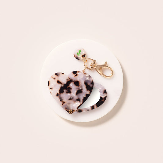 Porte-clef miroir coeur écaille