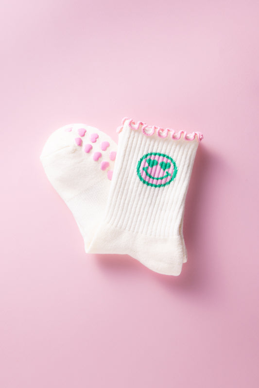 Chaussettes de pilates smiley